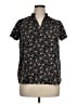 Monday Fun Floral Black Short Sleeve Blouse Size XL - photo 1