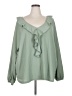 Ellos Green Long Sleeve Blouse Size 3X - photo 1