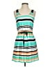 BCBGeneration 100% Polyester Stripes Teal Casual Dress Size XS - photo 1