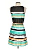 BCBGeneration 100% Polyester Stripes Teal Casual Dress Size XS - photo 2