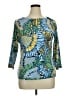 J. McLaughlin Blue 3/4 Sleeve Blouse Size XL - photo 1