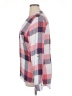 Tinsel 100% Viscose Plaid Pink Long Sleeve Blouse Size XL - photo 5