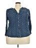 Solitaire Blue 3/4 Sleeve Blouse Size 2X - photo 1