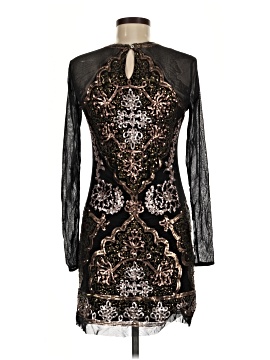 chelsea and violet black lace dress Chelsea & Violet Small Blue & Black Textured Lace Cap Sleeve Above Knee  Dress