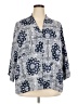 Skye's The Limit 100% Rayon Blue 3/4 Sleeve Button-Down Shirt Size 2X - photo 1