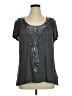Apt. 9 100% Rayon Metallic Silver Short Sleeve Blouse Size 1X - photo 1
