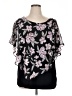 I.N. Studio 100% Polyester Black Short Sleeve Blouse Size 1X - photo 1