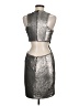 Halston Heritage Metallic Silver Cocktail Dress Size 6 - photo 2