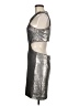 Halston Heritage Metallic Silver Cocktail Dress Size 6 - photo 5