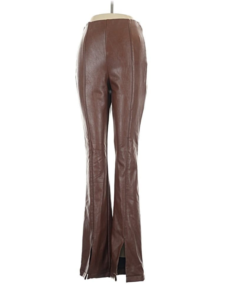 Pre-owned Afrm Faux Leather Pants In Brown