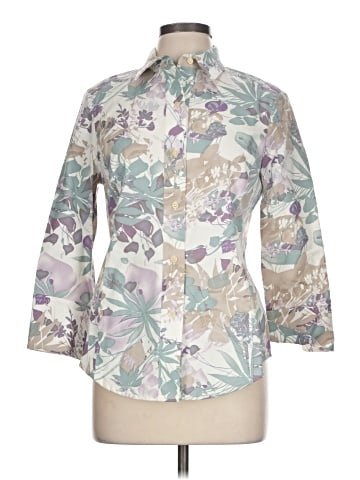 Linda Allard Ellen Tracy 3/4 Sleeve Button-Down Shirt (view 1)