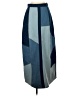 September Color Block Blue Casual Skirt Size XS - photo 1