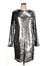 Boohoo 100% Polyester Metallic Silver Cocktail Dress Size 18 - photo 1