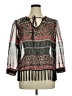 Earthbound Trading Co. 100% Polyester Paisley Black 3/4 Sleeve Blouse Size XL - photo 1