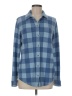 Faherty Checkered-gingham Blue Long Sleeve Blouse Size M - photo 1