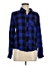 Guess 100% Viscose Plaid Blue Long Sleeve Button-Down Shirt Size M - photo 1