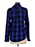 Guess 100% Viscose Plaid Blue Long Sleeve Button-Down Shirt Size M - photo 2