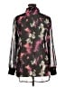 DKNY Floral Black Long Sleeve Blouse Size XL - photo 2