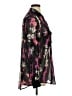 DKNY Floral Black Long Sleeve Blouse Size XL - photo 4