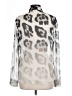 Equipment 100% Silk Animal Print Silver Long Sleeve Silk Top Size M - photo 2