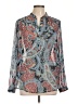 Sag Harbor 100% Polyester Paisley Blue Long Sleeve Blouse Size L - photo 1