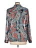 Sag Harbor 100% Polyester Paisley Blue Long Sleeve Blouse Size L - photo 2