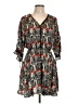 Hazel 100% Polyester Print Gray Casual Dress Size L - photo 1