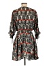 Hazel 100% Polyester Print Gray Casual Dress Size L - photo 2