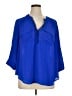 Torrid 100% Polyester Blue 3/4 Sleeve Blouse Size 1X Plus (1) - photo 1
