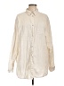 Malai Stripes Ivory Long Sleeve Button-Down Shirt Size L - photo 1