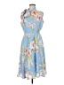 Halston Floral Blue Cocktail Dress Size 8 - photo 1