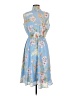 Halston Floral Blue Cocktail Dress Size 8 - photo 2