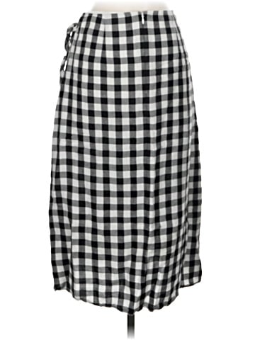 Madewell Sarong Faux-Wrap Midi Skirt in Gingham Check (view 2)