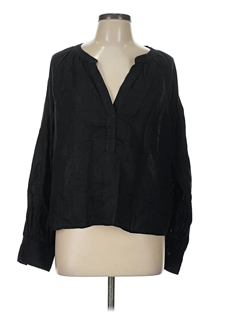 Pre-owned Jcrew Long Sleeve Blouse In Black
