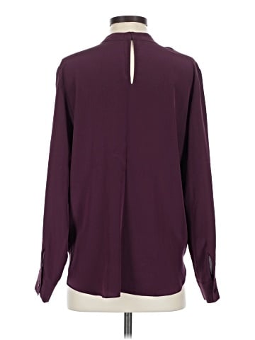 Lavender Brown Long Sleeve Silk Top (view 2)