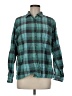 Assorted Brands 100% Cotton Plaid Teal Long Sleeve Button-Down Shirt Size M - photo 1