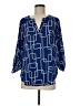 Cato 100% Polyester Blue 3/4 Sleeve Blouse Size M - photo 1
