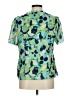 CAbi 100% Polyester Print Green Short Sleeve Blouse Size M - photo 2