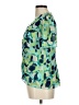 CAbi 100% Polyester Print Green Short Sleeve Blouse Size M - photo 5