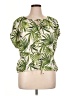 CeCe Tropical Green Short Sleeve Blouse Size XL - photo 1