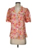 Hale Bob 100% Viscose Floral Pink Short Sleeve Blouse Size XS - photo 1
