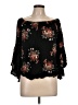 On The Road... 100% Rayon Black 3/4 Sleeve Blouse Size L - photo 1