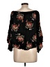 On The Road... 100% Rayon Black 3/4 Sleeve Blouse Size L - photo 2