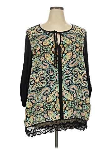 Rose + Olive 3/4 Sleeve Blouse (view 1)