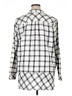 J.Jill 100% Cotton Plaid Silver Long Sleeve Button-Down Shirt Size XL - photo 2