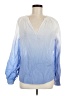 Lord & Taylor Blue Long Sleeve Blouse Size M - photo 1
