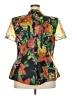 Alex Evenings 100% Polyester Floral Multi Color Green Short Sleeve Blouse Size 2X - photo 2