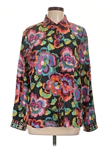 Johnny Was Long Sleeve Silk Top (view 1)