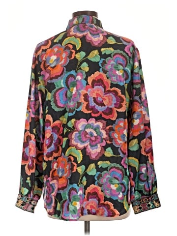 Johnny Was Long Sleeve Silk Top (view 2)