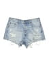 Zara 100% Cotton Blue Denim Shorts Size 8 - photo 1